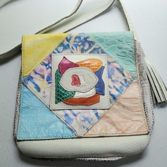 Pinky Handbags - Vintage Bags By Pinky Leather Crossbody Purse